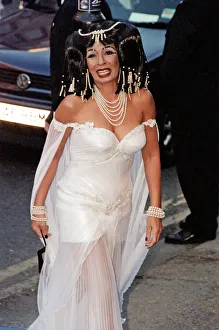 Shirley Bassey arriving at Elton Johns 50th birthday party at Hammersmith Palais