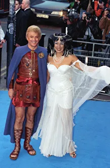 Shirley Bassey and guest arriving at Elton Johns 50th birthday party at Hammersmith