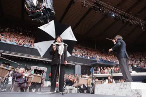 00800 Prints: Shirley Bassey performing at the Cor World Choir concert at Cardiff Arms Park