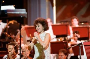 00800 Prints: Shirley Bassey performing at the Cor World Choir concert at Cardiff Arms Park