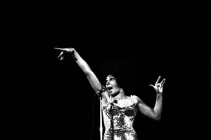 Shirley Bassey performing on stage in concert at Newcastle City Hall 30th April 1971