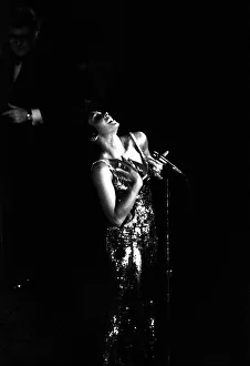 Shirley Bassey performing on stage in concert at Newcastle City Hall 30th April 1971