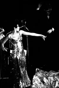 Shirley Bassey performing on stage in concert at Newcastle City Hall 30th April 1971