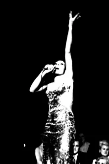 Shirley Bassey performing on stage in concert at Newcastle City Hall 30th April 1971
