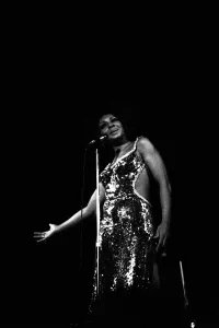 Shirley Bassey performing on stage in concert at Newcastle City Hall 30th April 1971