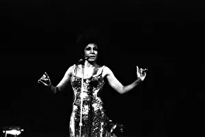 Shirley Bassey performing on stage in concert at Newcastle City Hall 30th April 1971