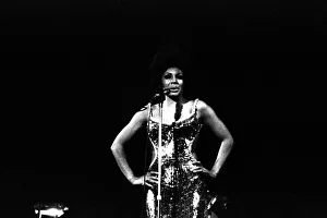 Shirley Bassey performing on stage in concert at Newcastle City Hall 30th April 1971
