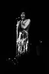 Shirley Bassey performing on stage in concert at Newcastle City Hall 30th April 1971