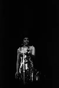 Shirley Bassey performing on stage in concert at Newcastle City Hall 30th April 1971