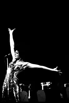 Shirley Bassey performing on stage in concert at Newcastle City Hall 30th April 1971