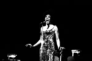 Shirley Bassey performing on stage in concert at Newcastle City Hall 30th April 1971