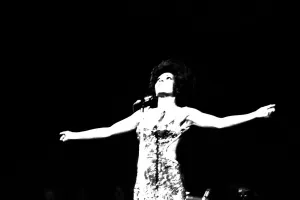 Shirley Bassey performing on stage in concert at Newcastle City Hall 30th April 1971