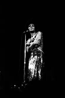Shirley Bassey performing on stage in concert at Newcastle City Hall 30th April 1971