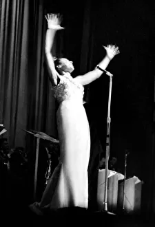 Shirley Bassey pictured during a performance at the Capitol Theatre, Cardiff - March 1963