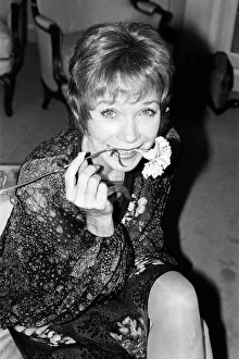 Shirley MacLaine in London to promote her ten performances at the Apollo Theatre