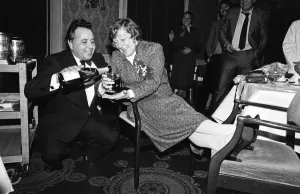 01262 Prints: Shirley Williams of the Social Democratic Party celebrates her victory at the Crosby