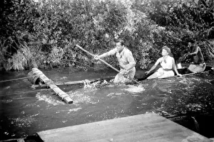 Water Tank Prints: Shooting the Zambese rapids sequence at Elstree were Jeanne Crain
