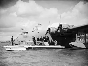 Crew Prints: Shorts S30 Empire Flying Boat G-AFCZ named Clare owned and operated by BOAC