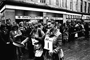 00446 Prints: The Shrove Tuesday Jiff Lemons Pancake Race in Clayton Street