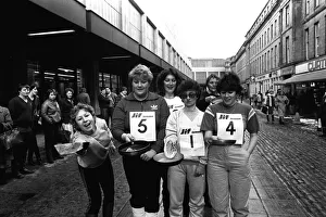 00446 Prints: The Shrove Tuesday Jiff Lemons Pancake Race in Clayton Street