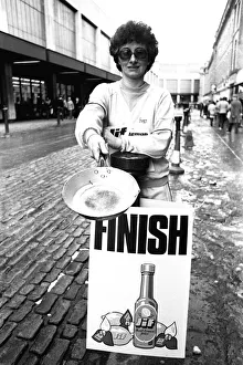 00446 Prints: The Shrove Tuesday Jiff Lemons Pancake Race in Clayton Street