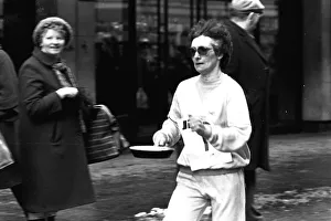 00446 Prints: The Shrove Tuesday Jiff Lemons Pancake Race in Clayton Street