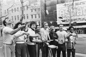 01406 Prints: Shrove Tuesday Pancake Racing took place in Leicester Square today