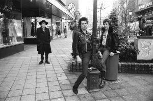 The Netherlands Prints: Sid Vicious Singer Punk Band The Sex Pistols with the band in Holland
