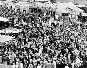 Some of the sideshows available to the corwds at the Hoppings in 1955 at Newcastle Town