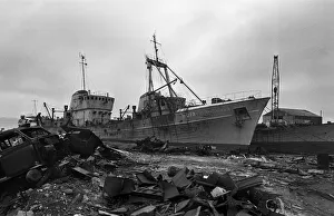 The sidewinder trawler Ross Altair (H 279) seen here in a Humberside breakers yard