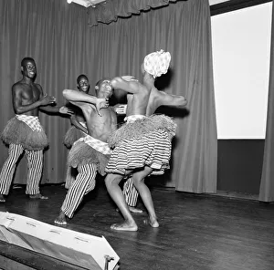 The Sierra Leone Dance Troupe rehearse at the London University Girls Hostel