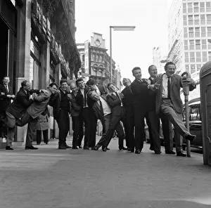 What a sight for TV crime series fans. Here pictured during a break in rehearsals for