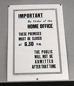 00170 Prints: A sign inside Peter Massie betting shop in Bethnal Green