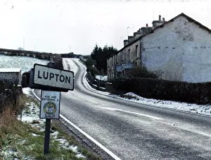 Landscapes And Gardens Prints: Sign for Lupton Cumbria where conman Michael Glen ran hotels calling himself Lord Lupton
