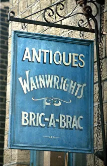 Signs Prints: The sign outside Auntie Wainwrights Antique shop in the BBC situation comedy series