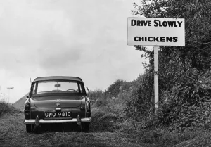 A sign warning motorists leaving the Monmouthshire show that they will drive through a