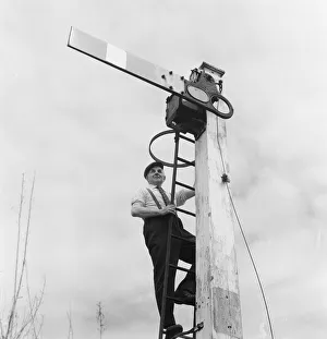 Signalman Prints: Signal on Castle Eden Village Railway Line in County Durham, England