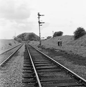 Signal on Castle Eden Village Railway Line in County Durham, England