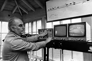 Signalman Ron Challenor in the British Rail signal box at Dudley which has gone over to