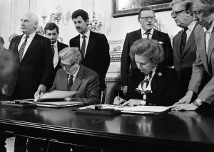 Treaty Prints: Signing Of The Anglo-Irish Agreement Nov 1985 Signing the historical agreement