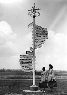 Sign Prints: This signpost at Birmingham Airport will show visitors to the British Industries Fair