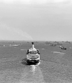Silver Jubilee Navy Review June 1977 The Cunard Cruise Liner QE2 sailing