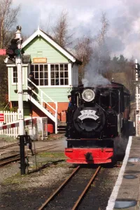 Rural Scene Prints: The Silver Jubilee Steam engine at Alston Station on 4th April 1998