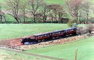 Rural Scene Prints: The Silver Jubilee steam locomotive steams up the Tyne Valley towards Alston on 3rd April