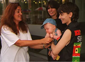 Sinead O Connor and Chrissie Hynde with baby Otis and Lynn E Franks who are