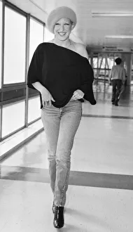 Denim Jeans Prints: Singer and actress Bette Midler seen here arriving at Heathrow Airport from the USA