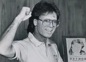 Singer Cliff Richard (47) picks up an award for playing a record 6 consecutive nights of