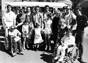 Singer David Essex handed over a Variety Club of Great Britain Sunshine coach to