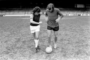 Singer David Essex pictured at Upton Park as he joins West Ham United for a day of