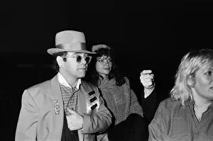 Singer Elton John and wife Renate pictured during a Culture Club concert at Wembley